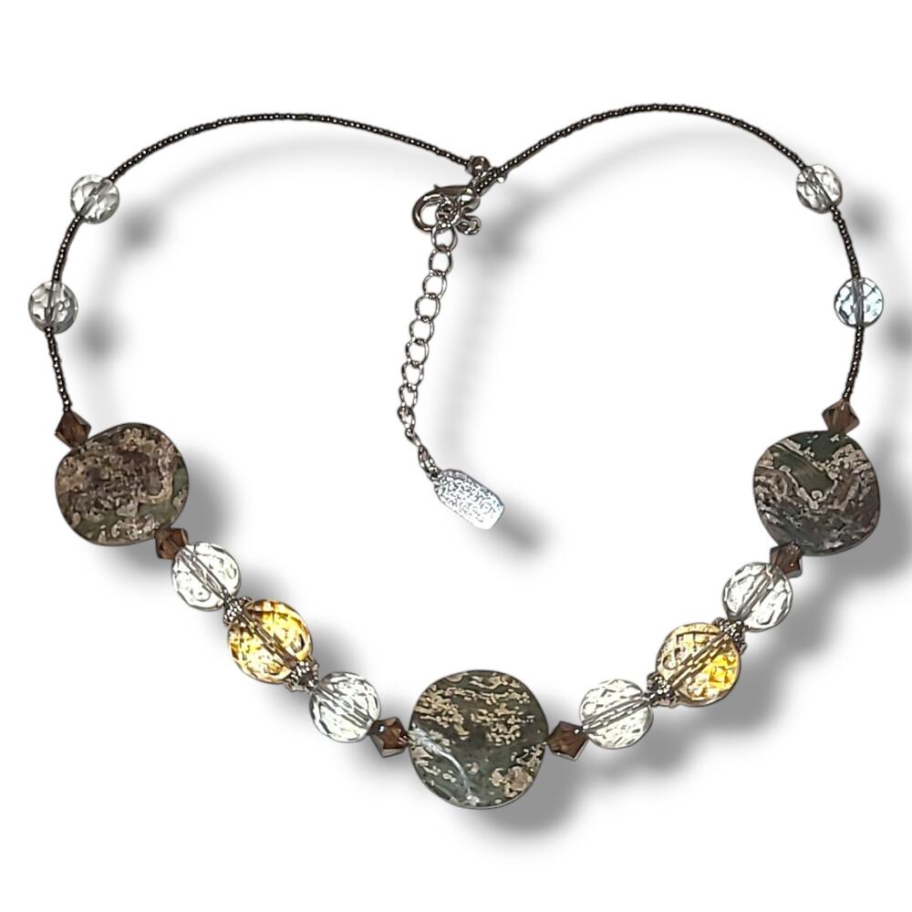 Vintage‎ Essence Stone & Crystal Bead Necklace